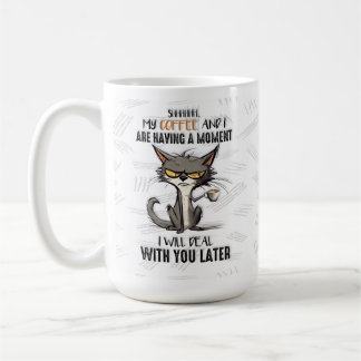 Funny Grumpy Morning Person Mug, Coffee Cat Cup