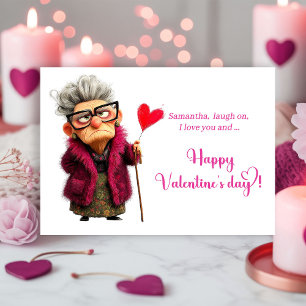 Funny Grumpy Old Woman Valentine Card Attitude
