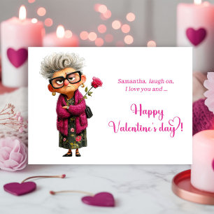 Funny Grumpy Old Woman Valentine Card Playful