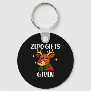 Funny Grumpy Reindeer Christmas Meme Zero Gifts Gi Keychain