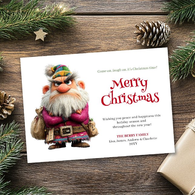 Funny grumpy Santa downloadable holiday greeting (Funny grumpy Santa downloadable holiday greeting)
