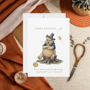 Funny Grumpy Winnie the Pooh carte de Fête des pèr