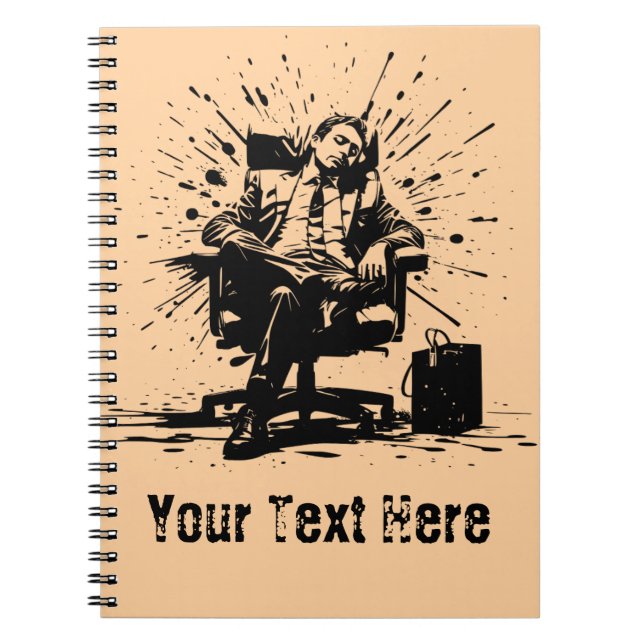 Funny Grunge Office Art Custom Notebook (Front)
