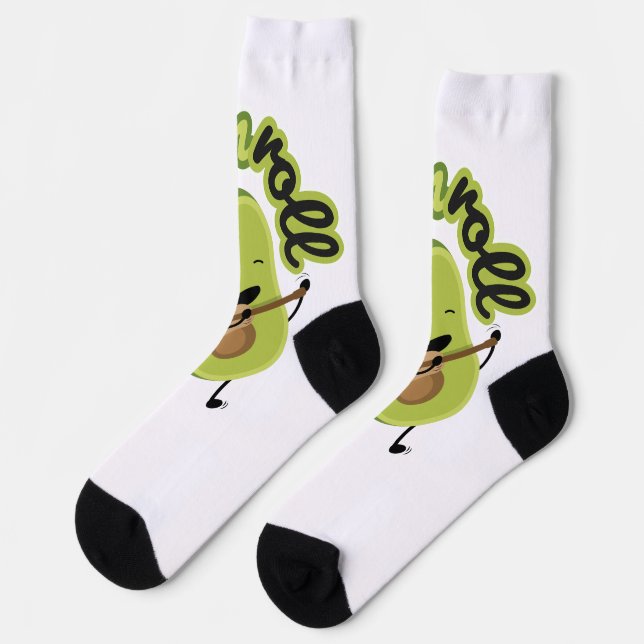 Funny Guac and Roll Avocado Socks (Left)