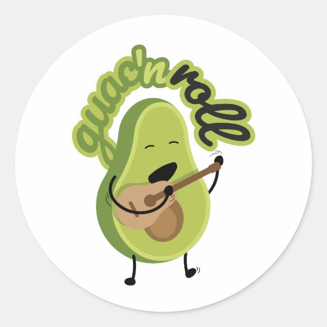 Funny Guac and Roll Avocado Sticker (Front)