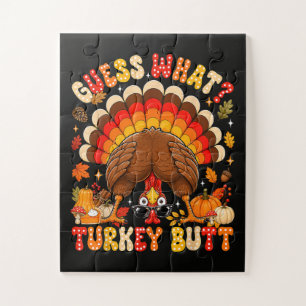 Funny Guess What Turkey Butt Thanksgiving Jigsaw Puzzle
