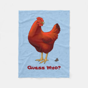 Funny Guess Who Chicken Poo Red Hen Fleece Blanket