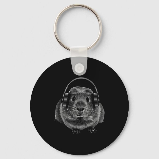 Funny Guinea G Graphic Tees Guinea G Shirt Headpho Keychain (Front)
