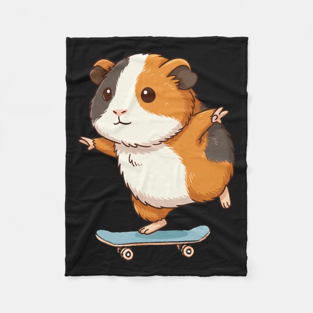 Funny Guinea G Skater Skateboard Ballerina Zoo Boy Fleece Blanket (Front)