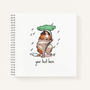 Funny Guinea Pig Add Your Text Umbrella Cartoon Notebook