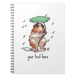 Funny Guinea Pig Add Your Text Umbrella Cartoon Notebook