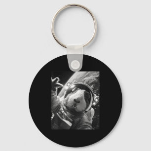 Funny Guinea Pig Astronaut Space Selfie Cosmic Rod Keychain