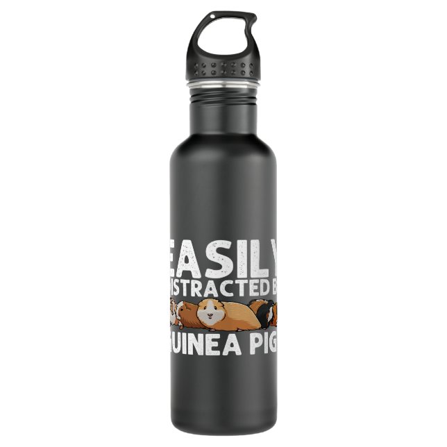 Funny Guinea Pig Cavy Work Hard Better Life Animal 710 Ml Water Bottle (Front)