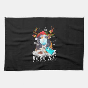 Funny Guinea Pig Christmas Face Mask Bye Bye 2020 Kitchen Towel