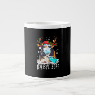 Funny Guinea Pig Christmas Face Mask Bye Bye 2020 Large Coffee Mug