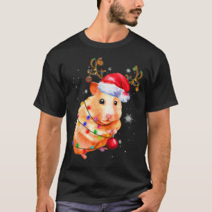 Funny Guinea Pig Christmas Reindeer Xmas Lights Pa T-Shirt
