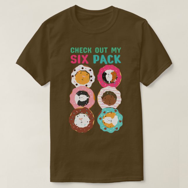 Funny Guinea Pig Doughnut Six Pack  T-Shirt (Design Front)