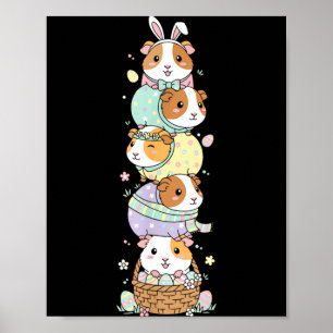 Funny Guinea Pig Easter Egg Kids Mens Womens Poster