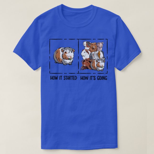 Funny Guinea Pig Lover How It Started Meme Cute Ca T-Shirt (Design Front)