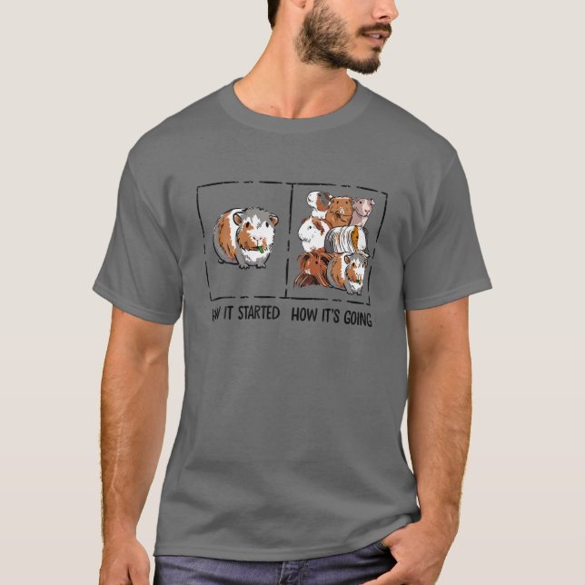 Funny Guinea Pig Lover How It Started Meme Cute Ca T-Shirt (Front)