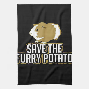 Funny Guinea Pig Lovers Save The Furry Potato Kitchen Towel