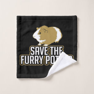 Funny Guinea Pig Lovers   Save The Furry Potato Wash Cloth