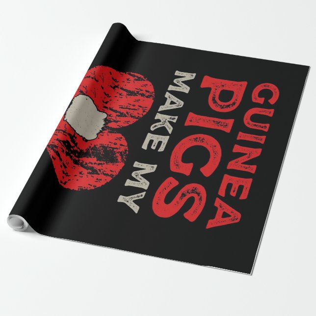 Funny Guinea Pig Make My Wheek Wrapping Paper (Unrolled)