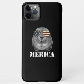 Funny Guinea Pig Merica Patriotic Usa Flag Glasses iPhone 11Pro Max Case