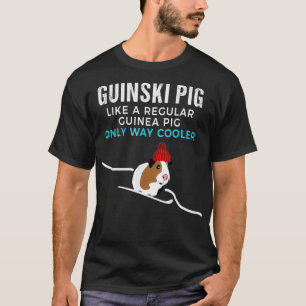 Funny Guinea Pig Skier   Guinea Pig Tshirt Gift 