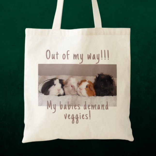 Funny Guinea Pig Tote Bag Customizable (Creator Uploaded)