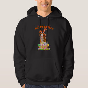 Funny Guinea Pig With Cute Bunny Ears Easter Day E Hoodie