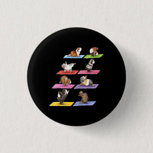Funny Guinea Pig Yoga 1 Inch Round Button