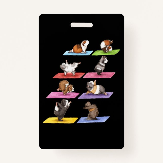 Funny Guinea Pig Yoga Badge (Front)
