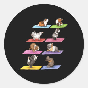 Funny Guinea Pig Yoga Classic Round Sticker