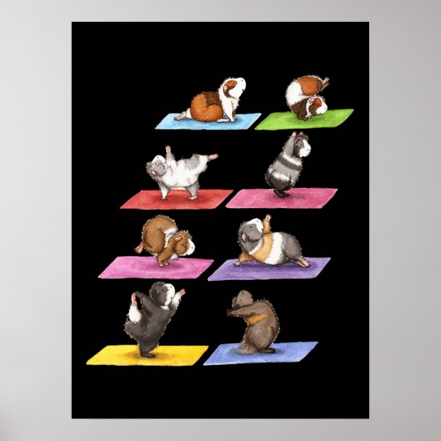 Funny Guinea Pig Yoga Poster (Front)