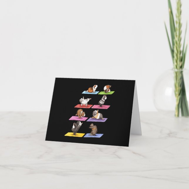 Funny Guinea Pig Yoga Thank You Card (Front)