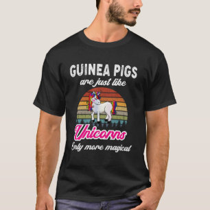 Funny Guinea Pigs Design  Retro Unicorn Vintage Su T-Shirt