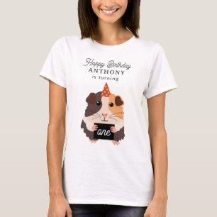 Funny Guinea Pigs Pet Kids Birthday Name Age Mom T-Shirt