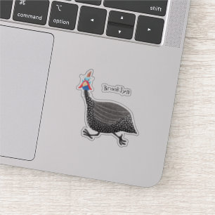 Funny Guineafowl bird cartoon illustration
