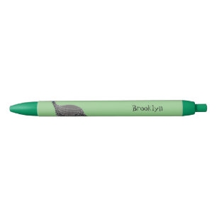 Funny Guineafowl bird cartoon illustration Black Ink Pen