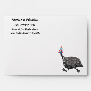 Funny Guineafowl bird cartoon illustration Envelope