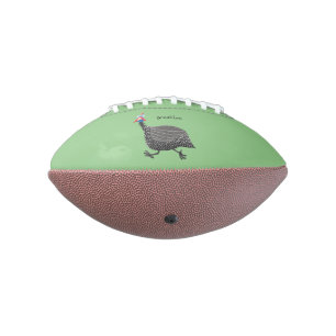 Funny Guineafowl bird cartoon illustration Football