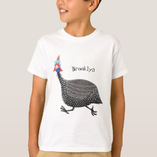 Funny Guineafowl bird cartoon illustration T-Shirt