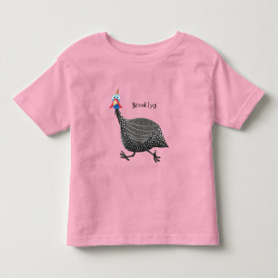 Funny Guineafowl bird cartoon illustration Toddler T-shirt