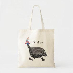 Funny Guineafowl bird cartoon illustration Tote Bag