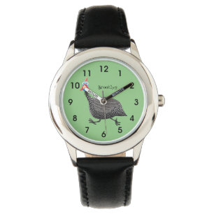 Funny Guineafowl bird cartoon illustration Watch