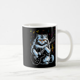 Funny Guitar Cat Rock Playing Coffee Mug