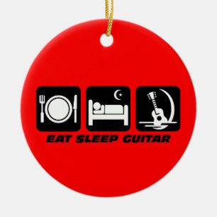 funny guitar ceramic ornament