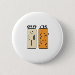 Funny Guitar Dad Vintage Engraving Shirt Design_1 2 Inch Round Button