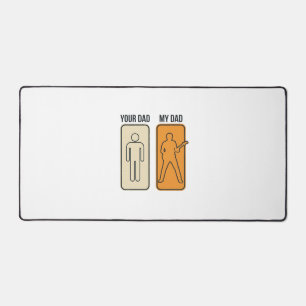 Funny Guitar Dad Vintage Engraving Shirt Design_1 Desk Mat